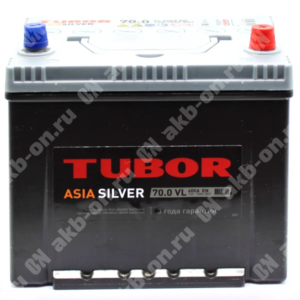 Аккумулятор автомобильный 12В 70Ач TUBOR Siver Asia 65D23L обратной полярности