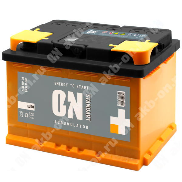 Аккумулятор автомобильный 12В 60Ач ON Standart обратной полярности  
