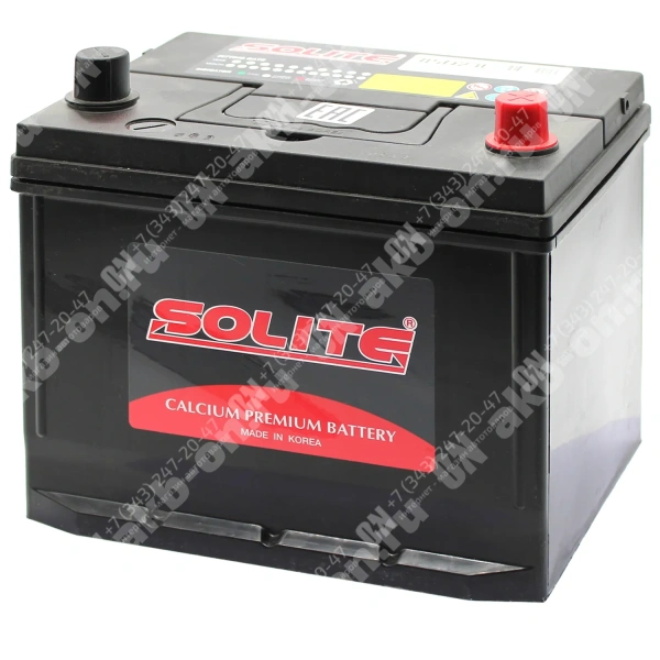 Аккумулятор автомобильный 12В 70Ач Solite Asia 85D23L обратной полярности
