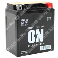 Аккумулятор мотоциклетный 12В 7Ач ON AGM обратной полярности YTX7L-BS