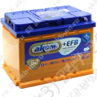 Аккумулятор автомобильный 12В 62Ач АКОМ +EFB обратной полярности 