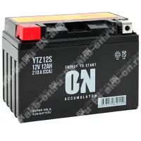 Аккумулятор мотоциклетный 12В 12Ач ON AGM прямой полярности YTZ12S 