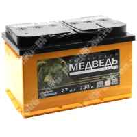 Аккумулятор автомобильный 12В 77Ач Тюменский Медведь прямой полярности