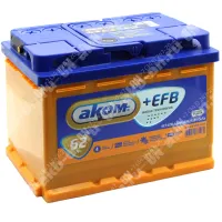 Аккумулятор автомобильный 12В 62Ач АКОМ +EFB прямой полярности
