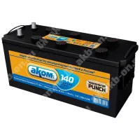 Аккумулятор автомобильный 12В 140Ач АКОМ прямой полярности