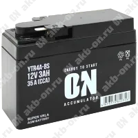 Аккумулятор мотоциклетный 12В 3Ач ON AGM обратной полярности YTR4A-BS