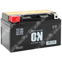 Аккумулятор мотоциклетный 12В 10Ач ON AGM прямой полярности YTZ10S