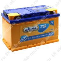 Аккумулятор автомобильный 12В 75Ач АКОМ обратной полярности 