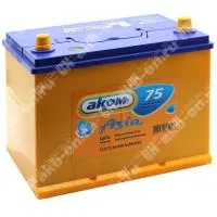Аккумулятор автомобильный 12В 75Ач АКОМ Asia 80D26L обратной полярности 