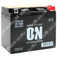 Аккумулятор мотоциклетный 12В 16Ач ON AGM обратной полярности YB16L-BS