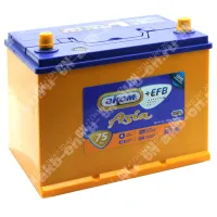 Аккумулятор автомобильный 12В 75Ач АКОМ Asia +EFB 85D26L обратной полярности 