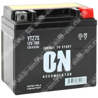 Аккумулятор мотоциклетный 12В 7Ач ON AGM обратной полярности YTZ7S