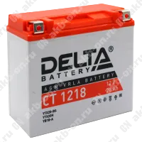 Аккумулятор мотоциклетный 12В 20Ач Delta CT AGM  прямой полярности YTX20-BS