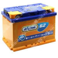 Аккумулятор автомобильный 12В 62Ач АКОМ прямой полярности