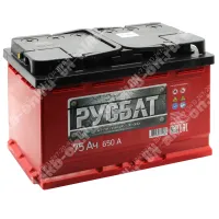 Аккумулятор автомобильный 12В 75Ач РусБат прямой полярности 