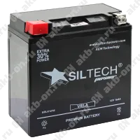 Аккумулятор мотоциклетный 12В 16Ач SILTECH AGM прямой полярности YTX16-BS