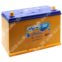 Аккумулятор автомобильный 12В 90Ач АКОМ Asia 90D31R прямой полярности