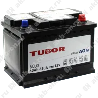 Аккумулятор автомобильный 12В 60Ач TUBOR AGM обратной полярности 
