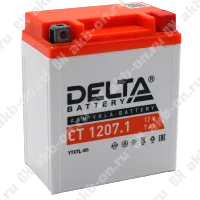 Аккумулятор мотоциклетный 12В 7Ач Delta CT AGM обратной полярности YTX7L-BS