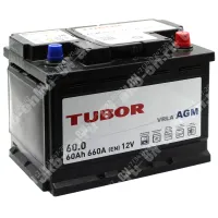Аккумулятор автомобильный 12В 60Ач TUBOR AGM обратной полярности 