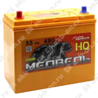 Аккумулятор автомобильный 12В 55Ач Медведь Са/Са Asia 65B24R прямой полярности